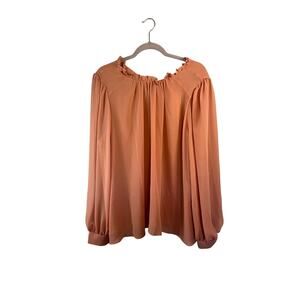 Worthington Womens Pink Long Sleeve Blouse Size XL